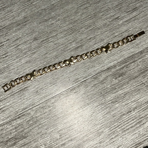 Gold rhinestone encrusted Butterfly anklet - Picture 2 of 2